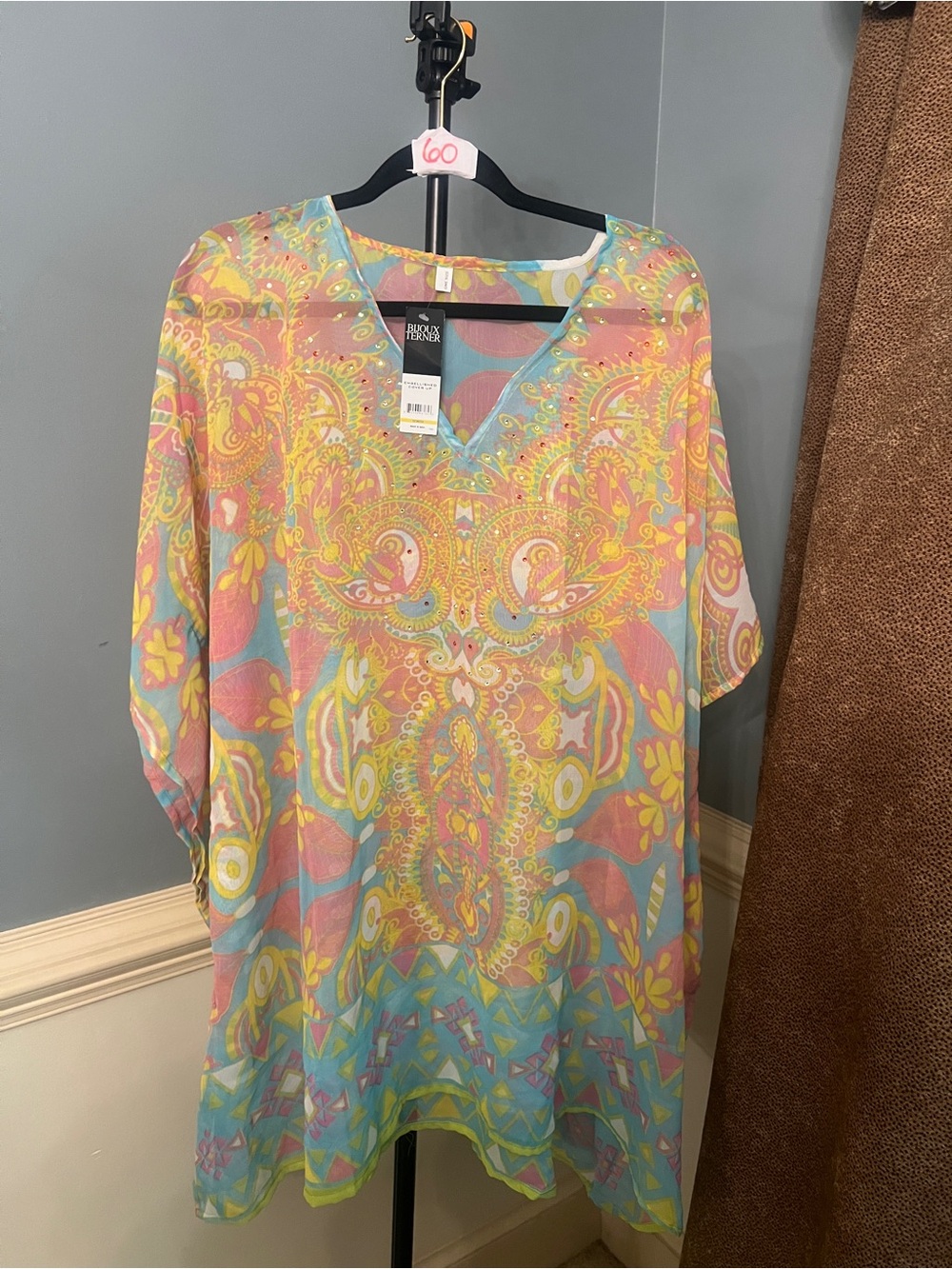 Bijoux Terner Pastel Paisley Embellished Cover-Up